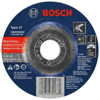 BOSCH GW27M450 4-1/2 In. 1/4 In. 7/8 In. Arbor Type 27 30 Grit Grinding Abrasive Wheel