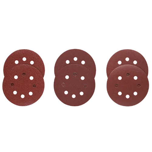 BOSCH SR5R000 6 pc. Assortment 5 In. 8 Hole Hook-And-Loop Sanding Discs
