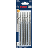 BOSCH T344D 5-Piece 6 In. 6 TPI Speed for Wood T-Shank Jig Saw Blades