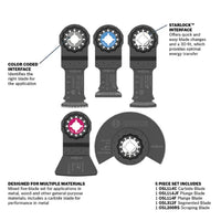 BOSCH OSL005C 5 pc. Starlock® Oscillating Multi-Tool Accessory Blade Set