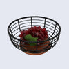 round-black-metal-wood-wire-design-fruit-bowl-fruit-vegetable-storage