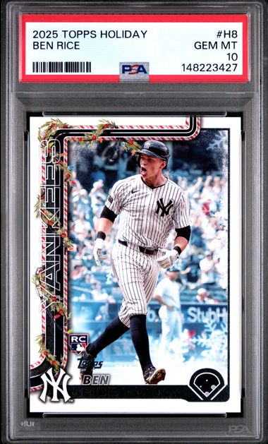 Graded 2025 Topps Holiday Ben Rice #H8 Rookie RC Baseball Card PSA 10 Gem Mint