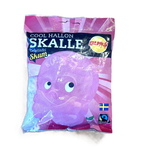BUBS Cool Hallon Skalle Raspberry Foam Candy 90g – Gelatin Free (Sweden)