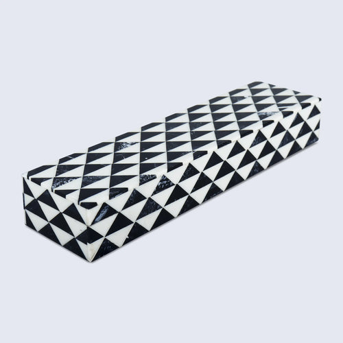 Marquet Prism Black White Resin Inlay Storage Box, 8 Sizes