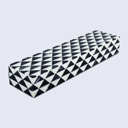 Marquet Prism Black White Resin Inlay Storage Box, 8 Sizes