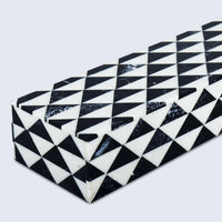 Marquet Prism Black White Resin Inlay Storage Box, 8 Sizes