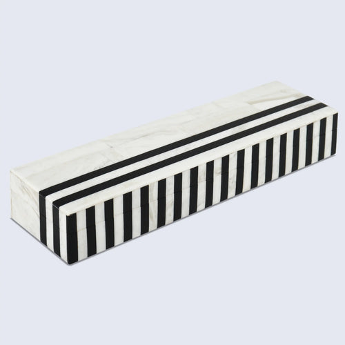 Black White Resin Inlay Decorative Storage Box – Mono Lead Collection (7 Sizes)