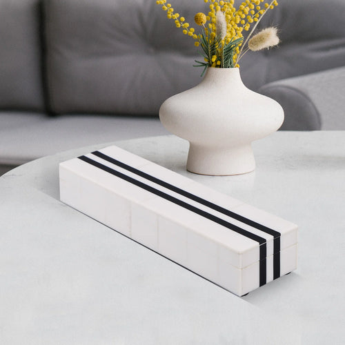 Black White Resin Inlay Decorative Storage Box – Mono Sprint Collection (7 Sizes)