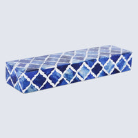 Moroccan Blue & White Resin & Bone Inlay Decorative Storage Box — (7 Sizes)