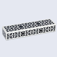 Decorative Storage Boxes Shiraz Pattern Resin Inlay, Black & White, 7 sizes