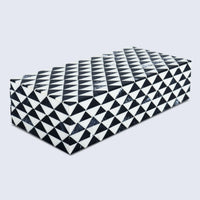 Marquet Prism Black White Resin Inlay Storage Box, 8 Sizes