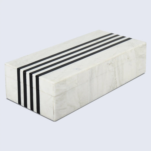 Black White Resin Inlay Decorative Storage Box – Mono Sprint Collection (7 Sizes)