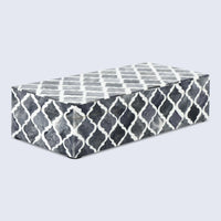 Moroccan Grey & White Resin & Bone Inlay Decorative Storage Box — (7 Sizes)