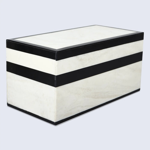 Black White Resin Inlay Decorative Storage Box – Mono Court Collection (7 Sizes)