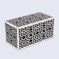 Decorative Storage Boxes Shiraz Pattern Resin Inlay, Black & White, 7 sizes