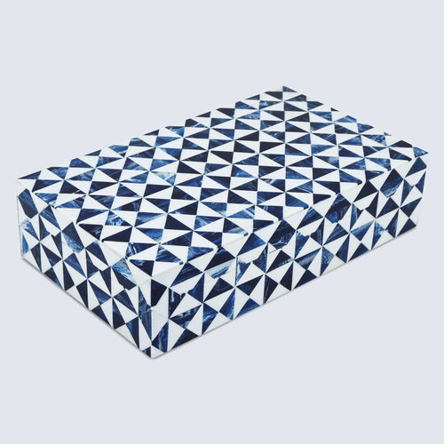 Blue and White Resin Inlay Storage Box – Marquet Indigo Collection