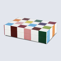 Decorative Box Medley Jester Pattern Resin Inlay, Available in 7 Sizes