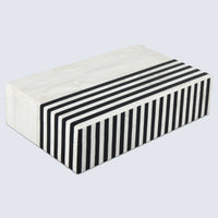 Black White Resin Inlay Decorative Storage Box – Mono Lead Collection (7 Sizes)