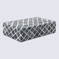 Moroccan Grey & White Resin & Bone Inlay Decorative Storage Box — (7 Sizes)