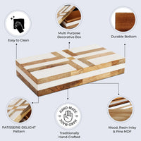 Patisserie Delight Resin & Wood Inlay Decorative Storage Box - 7 Sizes