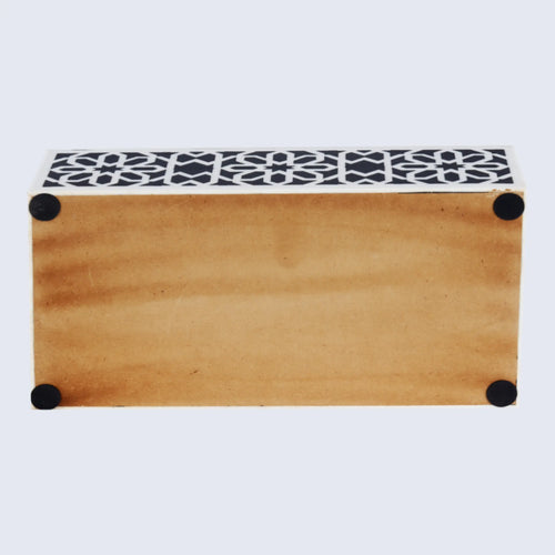 Decorative Storage Boxes Shiraz Pattern Resin Inlay, Black & White, 7 sizes