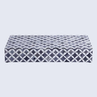 Decorative Storage Box Star Pattern  Bone & Resin Inlay - Grey, 7 Sizes