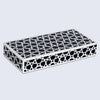 Decorative Storage Box Zellij Collection Resin Inlay, Black-White, 7 Sizes