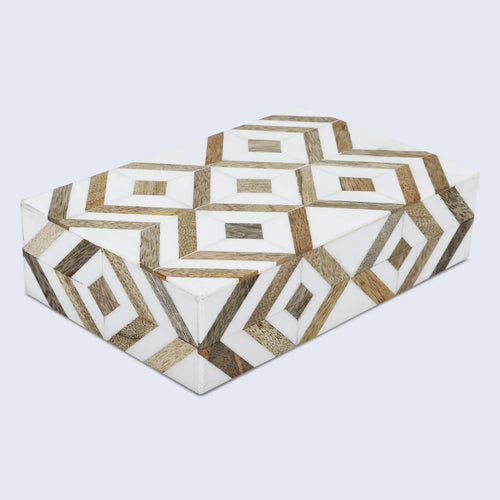 Marquet Array Resin & Wood Inlay Storage Box - 8 Sizes