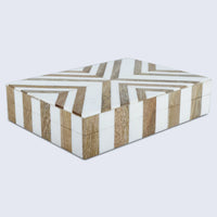 Marquet Chevron Resin & Wood Inlay Storage Box - 8 Sizes