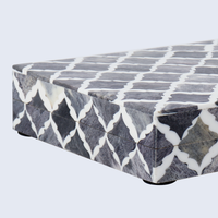 Moroccan Grey & White Resin & Bone Inlay Decorative Storage Box — (7 Sizes)