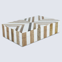 Marquet Chevron Resin & Wood Inlay Storage Box - 8 Sizes