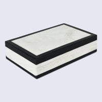 Black White Resin Inlay Decorative Storage Box – Mono Court Collection (7 Sizes)