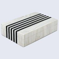 Black White Resin Inlay Decorative Storage Box – Mono Sprint Collection (7 Sizes)