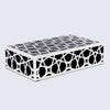 Decorative Storage Box Zellij Collection Resin Inlay, Black-White, 7 Sizes