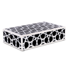 Decorative Storage Box Zellij Collection Resin Inlay, Black-White, 7 Sizes