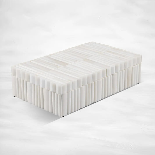 Ivory Stem Bone Inlay Decorative Storage Boxes Centerpiece