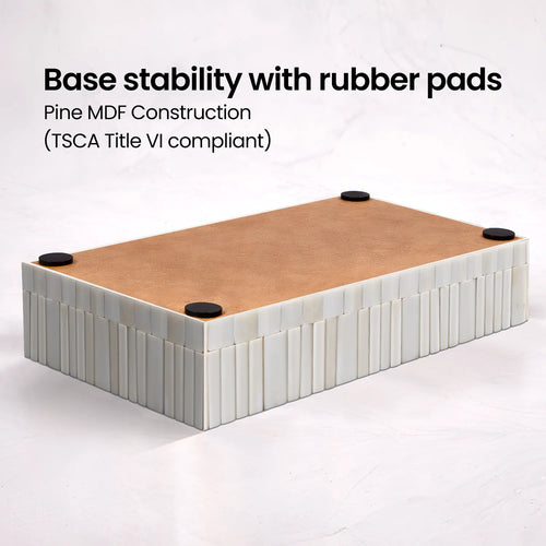 Ivory Stem Bone Inlay Decorative Storage Boxes Centerpiece