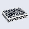 Decorative Storage Box Zellij Collection Resin Inlay, Black-White, 7 Sizes