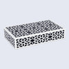 Decorative Storage Boxes Shiraz Pattern Resin Inlay, Black & White, 7 sizes