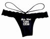'All You Can Eat' Black Thong Panty