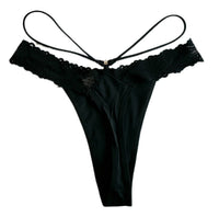 'All You Can Eat' Black Thong Panty