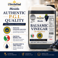 L'Oro Del Sud, Aged Balsamic Vinegar of Modena, IGP Certified, 5 Liters (169 fl oz)