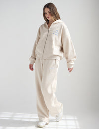 Basics Eggshell Wide Leg Sweatpant
