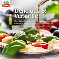 Basso 1904 Basil Infused Extra Virgin Olive Oil – Italian Finishing Oil – 8.5 fl oz (250 ml)