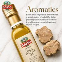 Basso 1904 White Truffle Infused Extra Virgin Olive Oil – Gourmet Finishing Oil – 250 ml (8.5 fl oz)