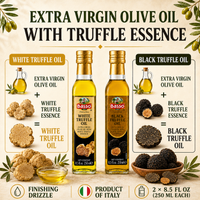 Basso 1904 Black & White Truffle Infused EVOO Duo – Gourmet Finishing Oils – 2 x 8.5 fl oz (250 ml)