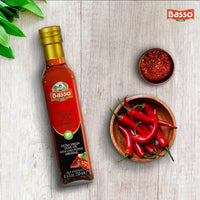 Basso 1904 Spicy Chili Infused Extra Virgin Olive Oil – Finishing Oil – 8.5 fl oz (250 ml)