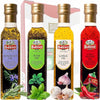 Basso 1904 Infused Extra Virgin Olive Oil Gift Set – Garlic, Chili, Rosemary & Basil – 4 x 8.5 fl oz (250 ml)