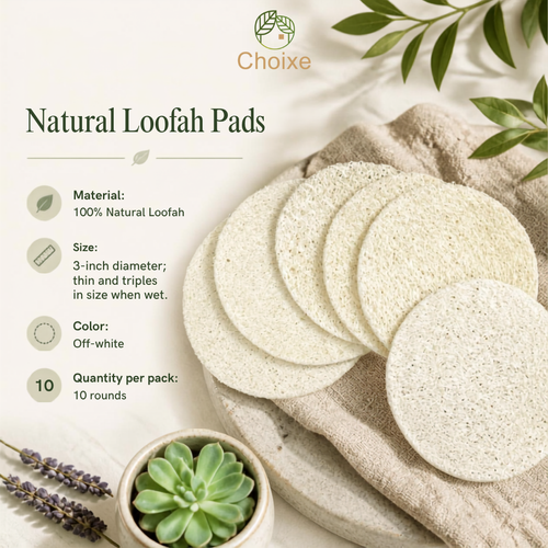 10-Pack Natural Loofah Pads
