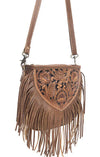 Hand tooled Fringe Bag